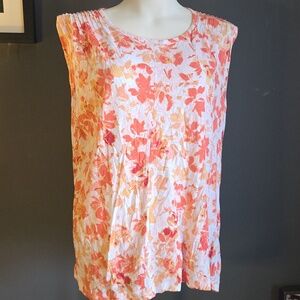 Cupio Cotton Blend Sleevless Printed Top